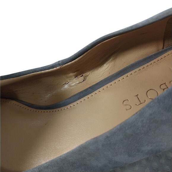 TALBOTS! SOFT DOVE GRAY GENUINE SUEDE LEATHER WEDGE HEEL PUMPS, HEELS! SZ 9M - Picture 11 of 12